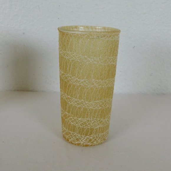 Spaghetti String Glasses Tumblers 3 Vintage Set Mid Century Rubber Drinking Cups - Picture 4 of 9